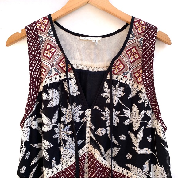 Anthropologie Floreat Grasslands Black Floral Crochet Trim Midi Dress 14 - Picture 4 of 8